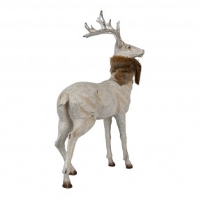 26PR4283 Dekorationsfigur Hirsch 35x16x44 cm Silberfarbig Kunststoff