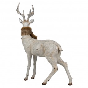 26PR4283 Dekorationsfigur Hirsch 35x16x44 cm Silberfarbig Kunststoff