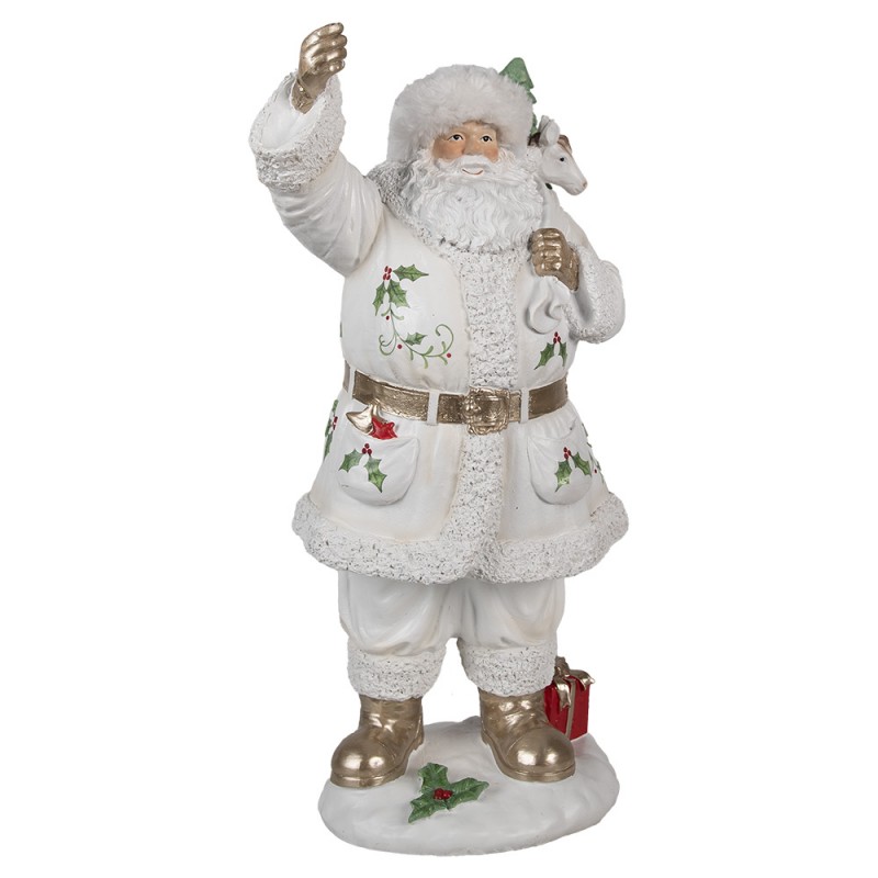 6PR4295 Christmas Decoration Figurine Santa Claus 43 cm White Plastic