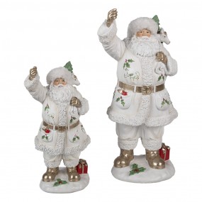 26PR4295 Christmas Decoration Figurine Santa Claus 43 cm White Plastic