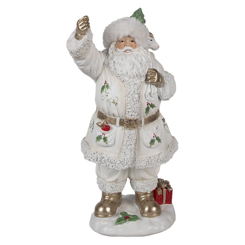 6PR4296 Christmas Decoration Figurine Santa Claus 31 cm White Plastic