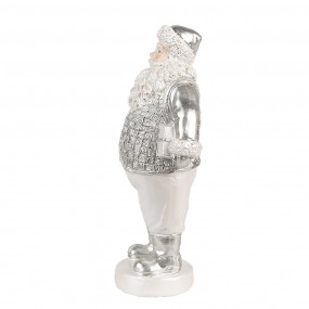 26PR4303 Statuetta decorativa di Natale Babbo Natale  16 cm Color argento Plastica