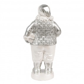 26PR4303 Christmas Decoration Figurine Santa Claus 16 cm Silver colored Plastic