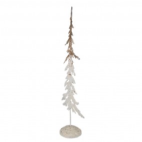 26Y5630 Decoratie Beeld Kerstboom 45 cm Wit Bruin IJzer