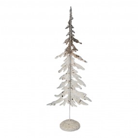 26Y5630 Decoratie Beeld Kerstboom 45 cm Wit Bruin IJzer