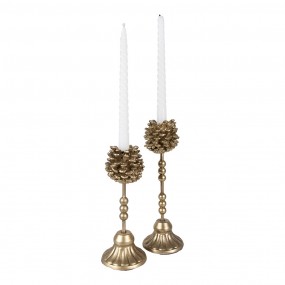 26Y5655 Candleholder set of 2 22/ 27  cm Gold colored Iron