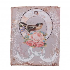 265689 Boîte de rangement set de 3 Livres 27/22/17 cm Rose Bois Oiseau