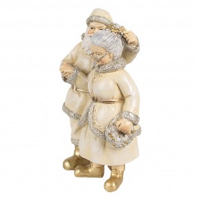 26PR4166 Christmas Decoration Figurine Santa Claus 11x8x16 cm Beige Plastic