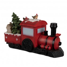 26PR4178 Décoration de Noël avec éclairage LED Père Noël 19x7x10 cm Rouge Plastique Train