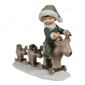 26PR4188 Decorative Figurine Child 17x8x14 cm Beige Green Plastic Christmas Decoration