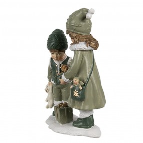 26PR4189 Figurine décorative Enfants 10x5x13 cm Vert Plastique Décoration de Noël