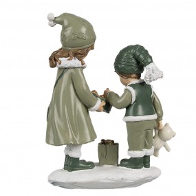 26PR4189 Decoratie Beeld Kinderen 10x5x13 cm Groen Kunststof Kerstdecoratie