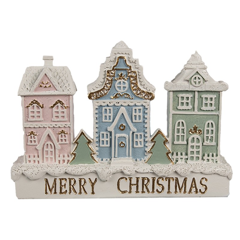 6PR4204 Gingerbread house 13x4x10 cm White Plastic Gingerbread house