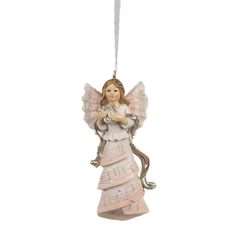 6PR4226 Christmas Ornament Angel 4x3x10 cm Pink Plastic Christmas Tree Decorations