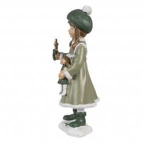 26PR4235 Decorative Figurine Girl 13 cm Green Plastic Christmas Decoration