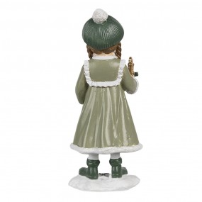 26PR4235 Dekorationsfigur Mädchen 13 cm Grün Kunststoff Weihnachtsdekoration