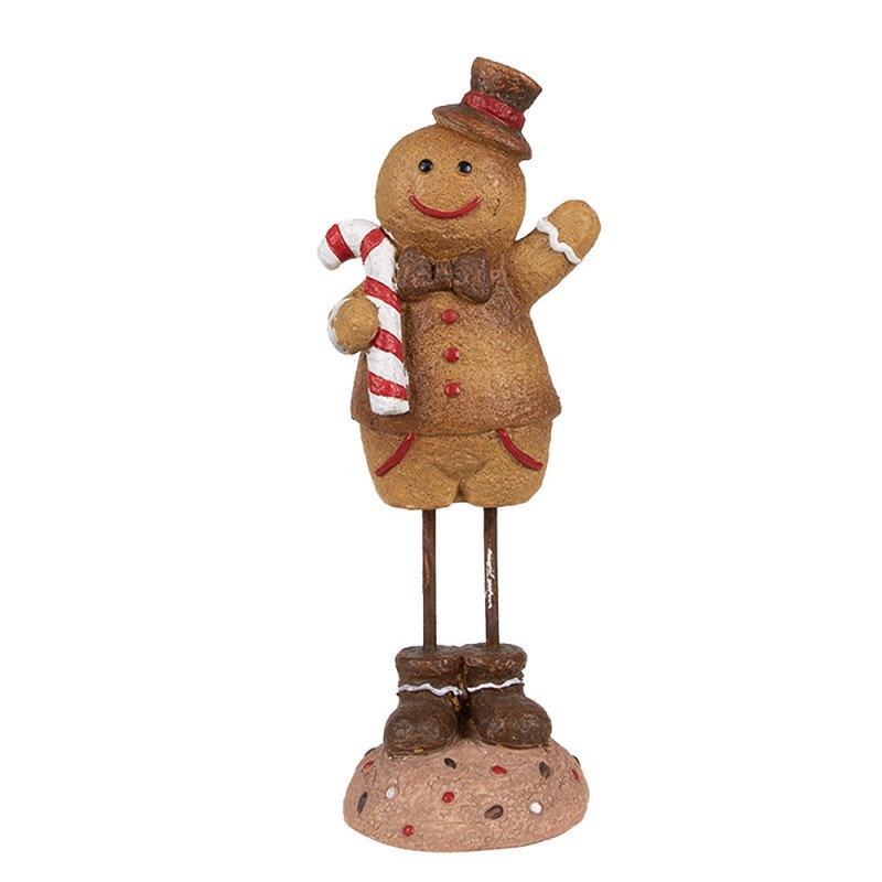 6PR4272 Christmas Decoration Figurine Gingerbread man 18 cm Brown Plastic