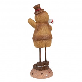 26PR4272 Christmas Decoration Figurine Gingerbread man 18 cm Brown Plastic