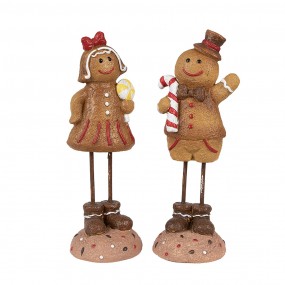 26PR4272 Christmas Decoration Figurine Gingerbread man 18 cm Brown Plastic