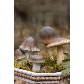 26PR4326 Decoration Mushroom Ø 9x12 cm Brown Beige Plastic