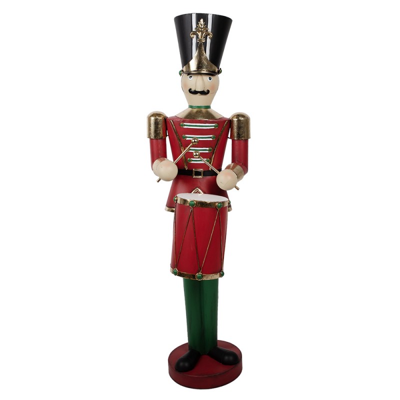 5Y1232 Statuetta decorativa di Natale Schiaccianoci 30x38x128 cm Rosso Ferro