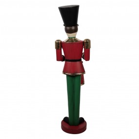 25Y1232 Statuetta decorativa di Natale Schiaccianoci 30x38x128 cm Rosso Ferro