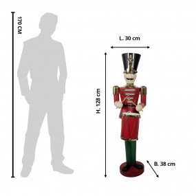 25Y1232 Christmas Decoration Figurine Nutcracker 30x38x128 cm Red Iron