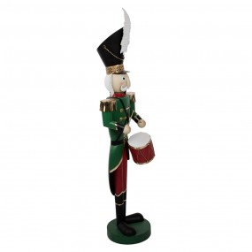 25Y1233 Statuetta decorativa di Natale Schiaccianoci 24x30x121 cm Verde Ferro