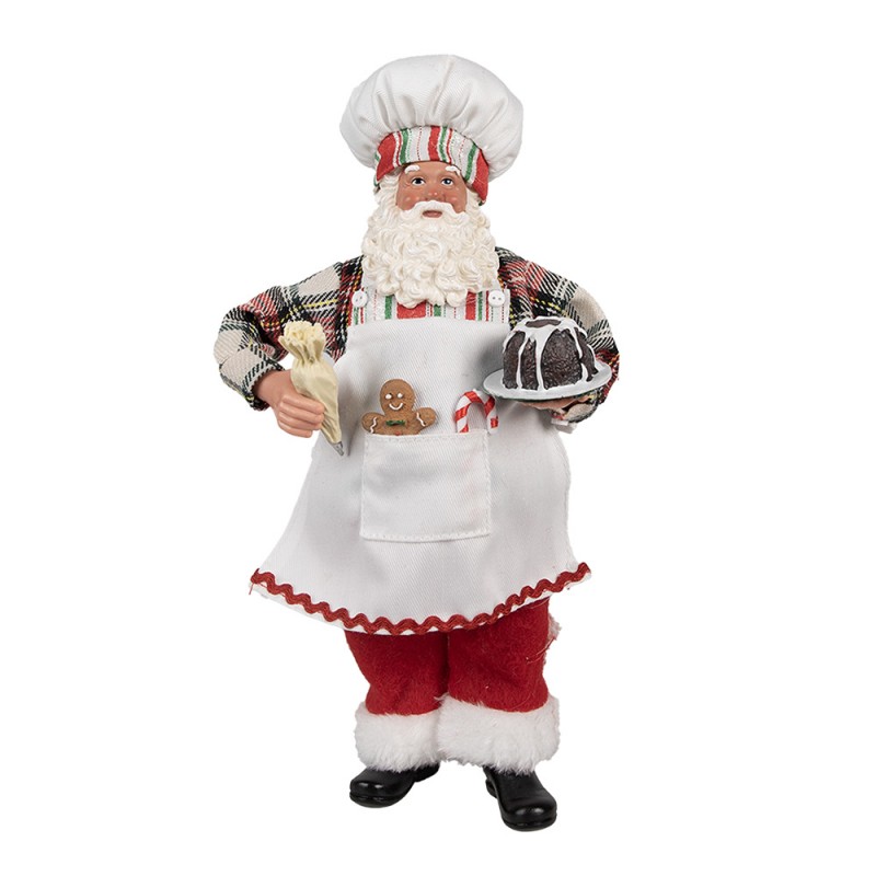 65629 Kerstdecoratie Beeld Kerstman 28 cm Wit Kunststof