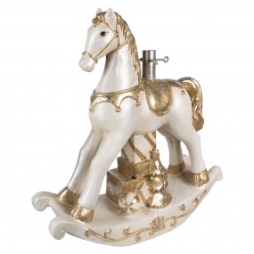 25MG0045 Pied de sapin de Noël Cheval à bascule 6x19x64 cm Beige Plastique