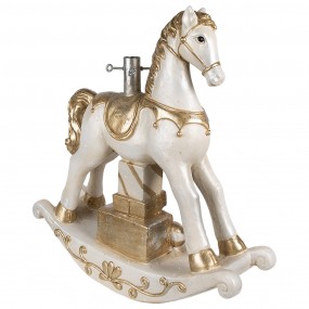 25MG0045 Pied de sapin de Noël Cheval à bascule 6x19x64 cm Beige Plastique