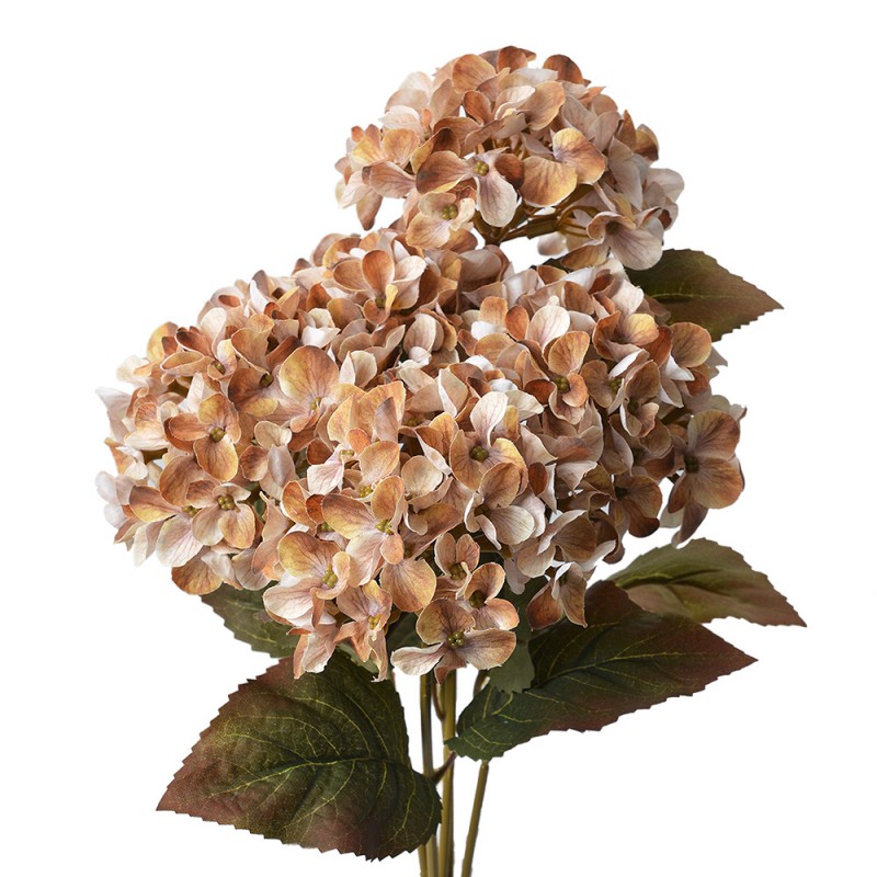 6PL0307 Artificial Flower Hydrangea 45 cm Beige Plastic Artificial Plant