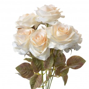 26PL0308 Fiore artificiale Rosa 47 cm Bianco Plastica Piante artificiale