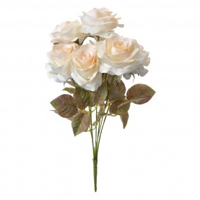 26PL0308 Fiore artificiale Rosa 47 cm Bianco Plastica Piante artificiale