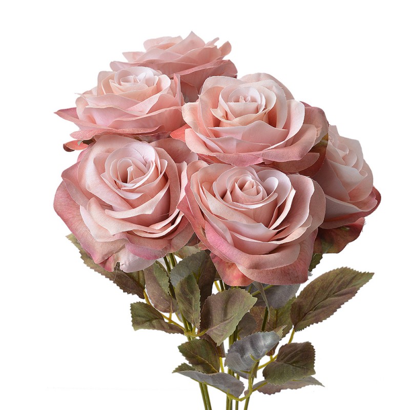 6PL0309 Fleur artificielle Rose 47 cm Rose Plastique Plante artificielle