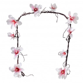 26PL0310 Artificial Flower Garland 180 cm White Pink Plastic Artificial Plant