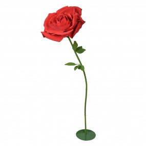 250779M Décoration Rose Ø 40x162 cm Rouge Plastique Métal Fleur artificielle