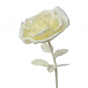 250781 Décoration Rose Ø 23x80 cm Blanc Plastique Métal Fleur artificielle