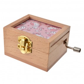 265653 Muziekdoos 9x6x4 cm Roze Hout