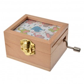 265655 Musikbox 9x6x4 cm Weiß Beige Holz