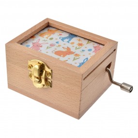 265656 Musikbox 9x6x4 cm Weiß Beige Holz