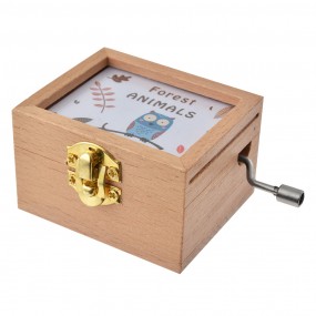 265660 Musikbox 9x6x4 cm Weiß Beige Holz