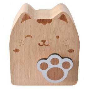 265661 Carillon Gatto  7x4x8 cm Marrone Legno