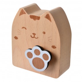 265661 Carillon Gatto  7x4x8 cm Marrone Legno