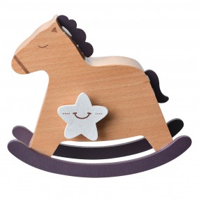 265665 Music box Rocking Horse 13x4x10 cm Beige Wood