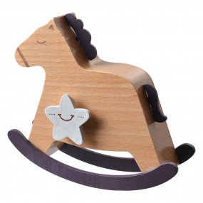 265665 Music box Rocking Horse 13x4x10 cm Beige Wood