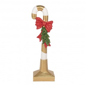 25PR0141 Christmas Decoration Figurine Candy Cane 83 cm Gold colored Plastic Christmas Figurines