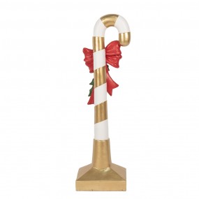 25PR0141 Statuetta decorativa di Natale Bastoncino di zucchero 83 cm Color oro Plastica Statuetta de Natale