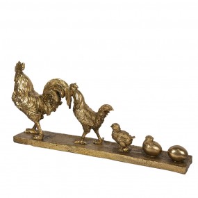 26PR2816 Figurine Rooster 59x10x27 cm Gold colored Polyresin Rooster Home Accessories