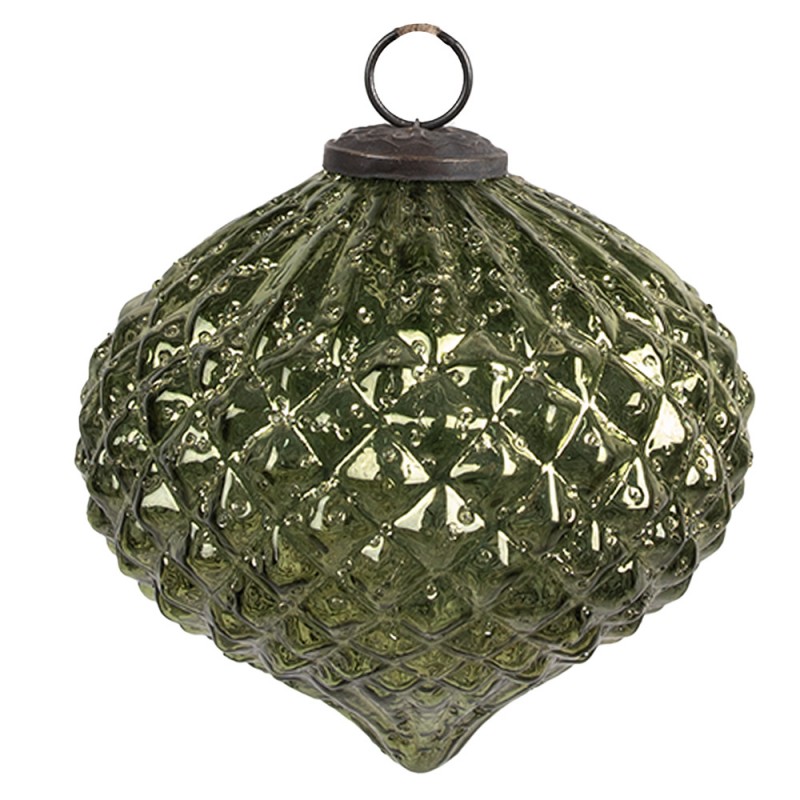 6GL4557L Boule de Noël Ø 15x15 cm Vert Verre Décorations d'arbre de Noël